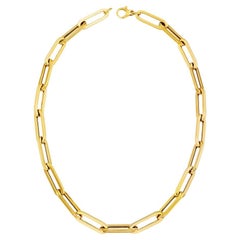 14K Yellow Gold 8.2mm Paper Clip Necklace