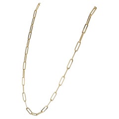 14k Yellow Gold Paper Clip Necklace