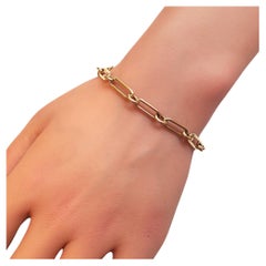 Bracelet Paperclip en or jaune 14 carats #17992
