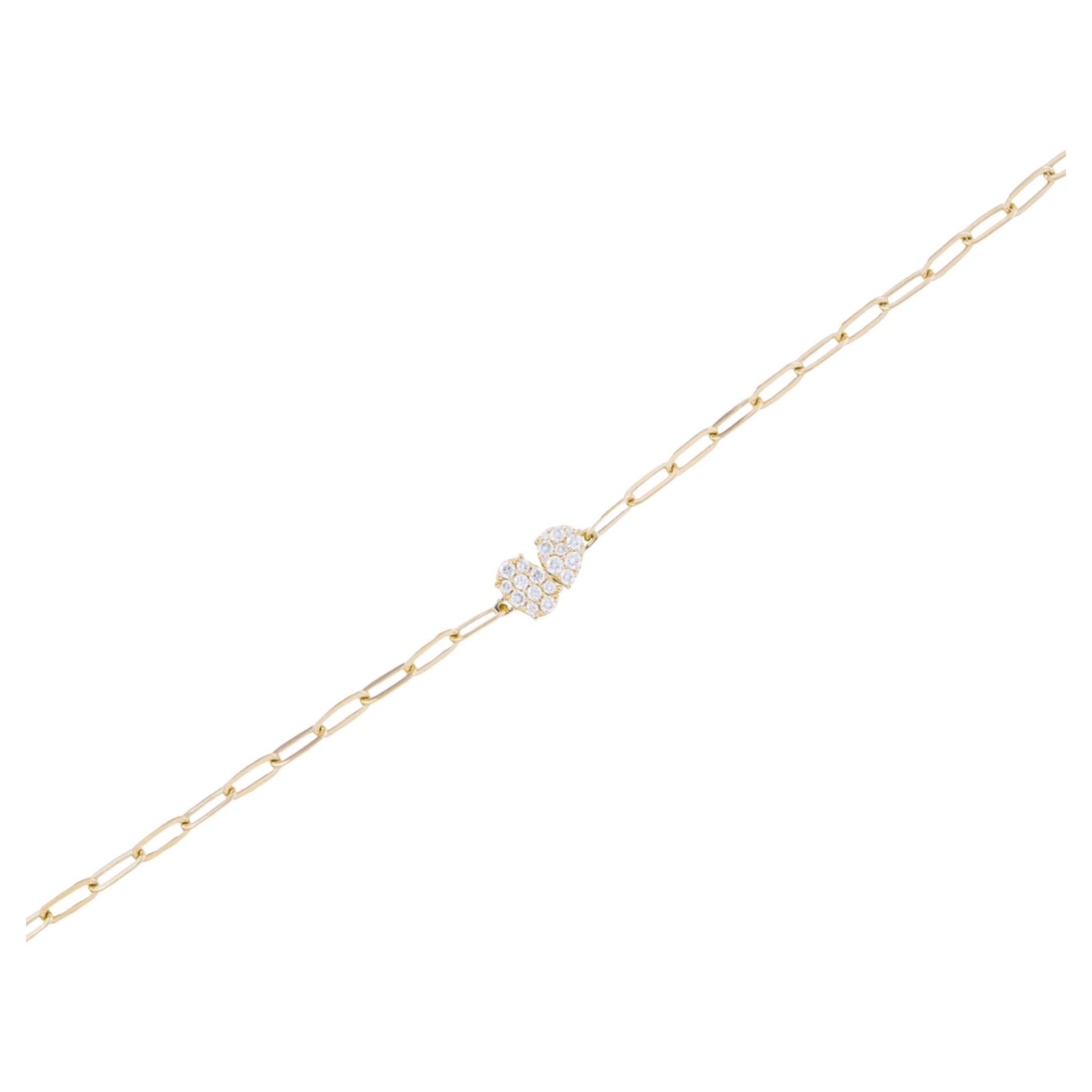 14K yellow gold paperclip bracelet with diamonds weighing 0.51 carat total..

Video and pictures are included here; we are happy to provide additional videos or images upon request.  Thank you for viewing our item!
