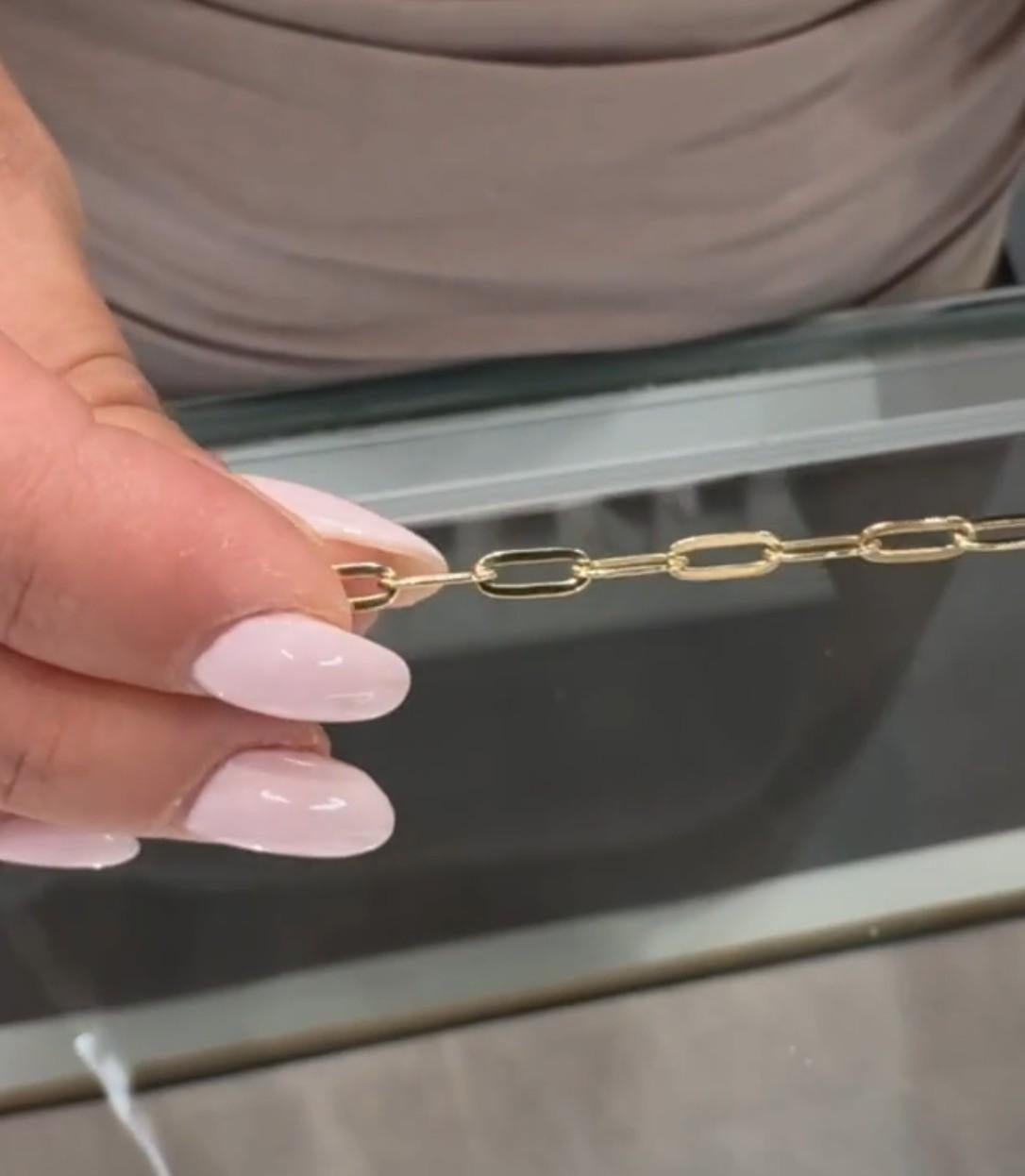 Bracelet trombone en or jaune 14K avec diamants 0.51 carats Neuf - En vente à Old Tappan, NJ