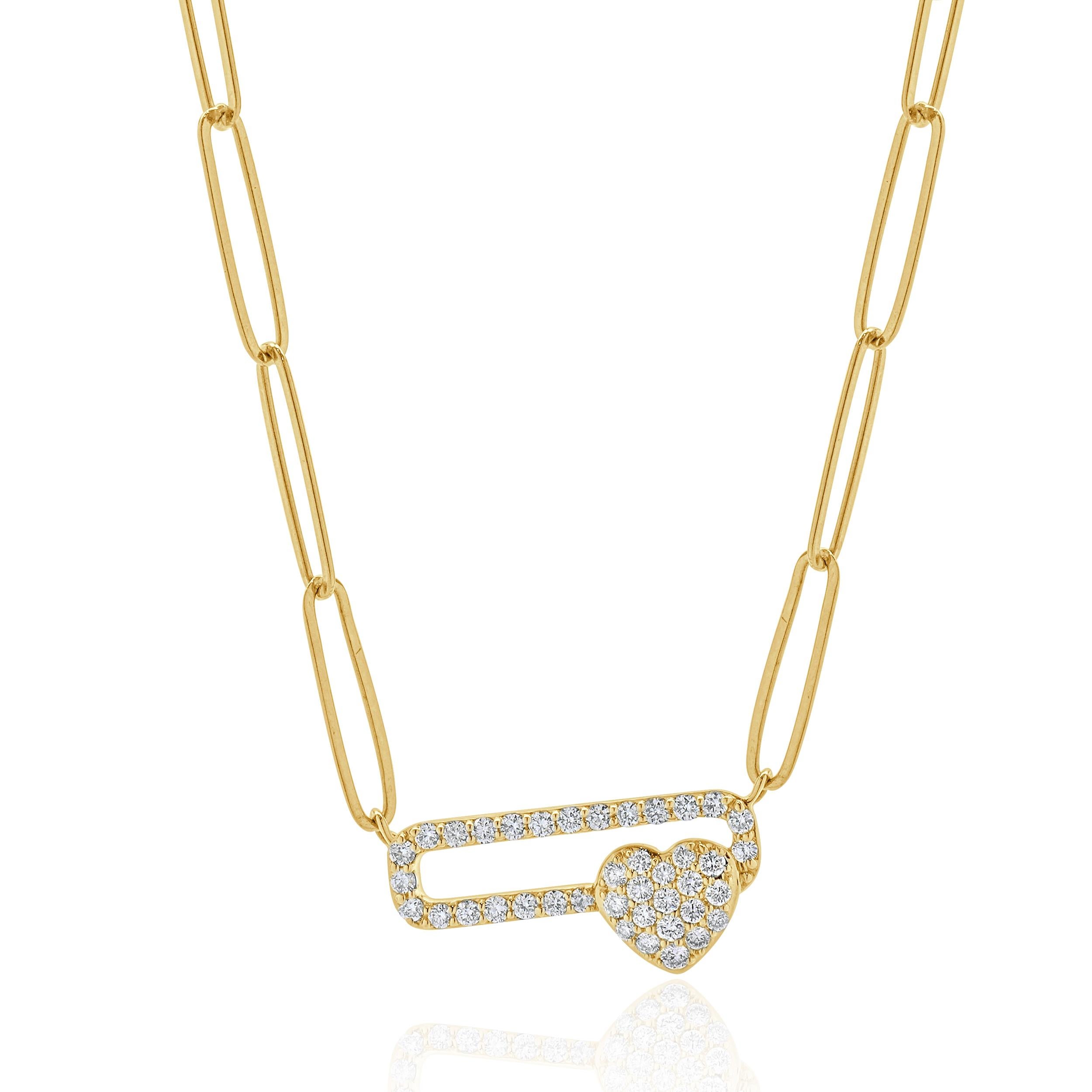 Designer: custom
Material: 14K yellow gold
Diamonds: 40 round brilliant Diamonds= 0.22cttw
Color: G-H
Clarity:VS-SI1
Dimensions: necklace measures 18-inches in length 
Weight: 3.85 grams
