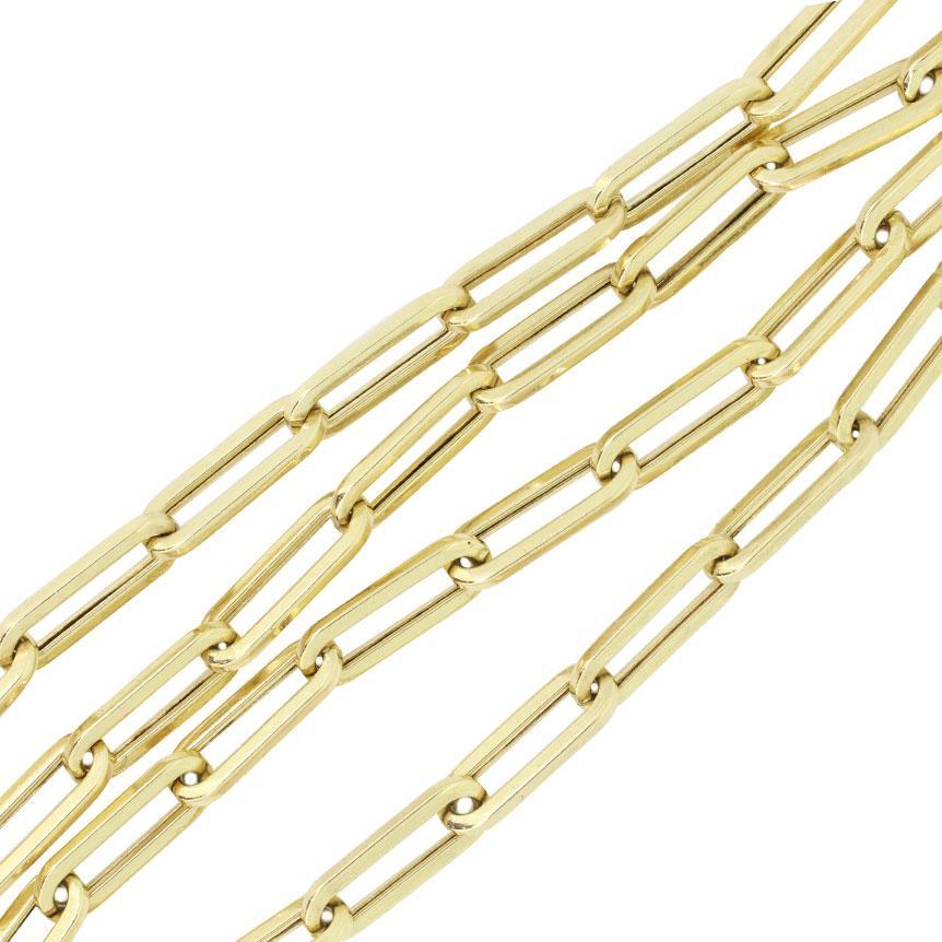 Women's 4 Gram 14 Karat Italian Yellow Gold Paperclip Link Chain Necklace