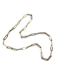 14K Yellow Gold Paperclip Link Necklace 16" #24648