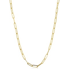Collier maillons trombone en or jaune 14K, 20"" pouces