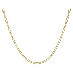 14K Yellow Gold Paperclip Link Necklace 20" Inches