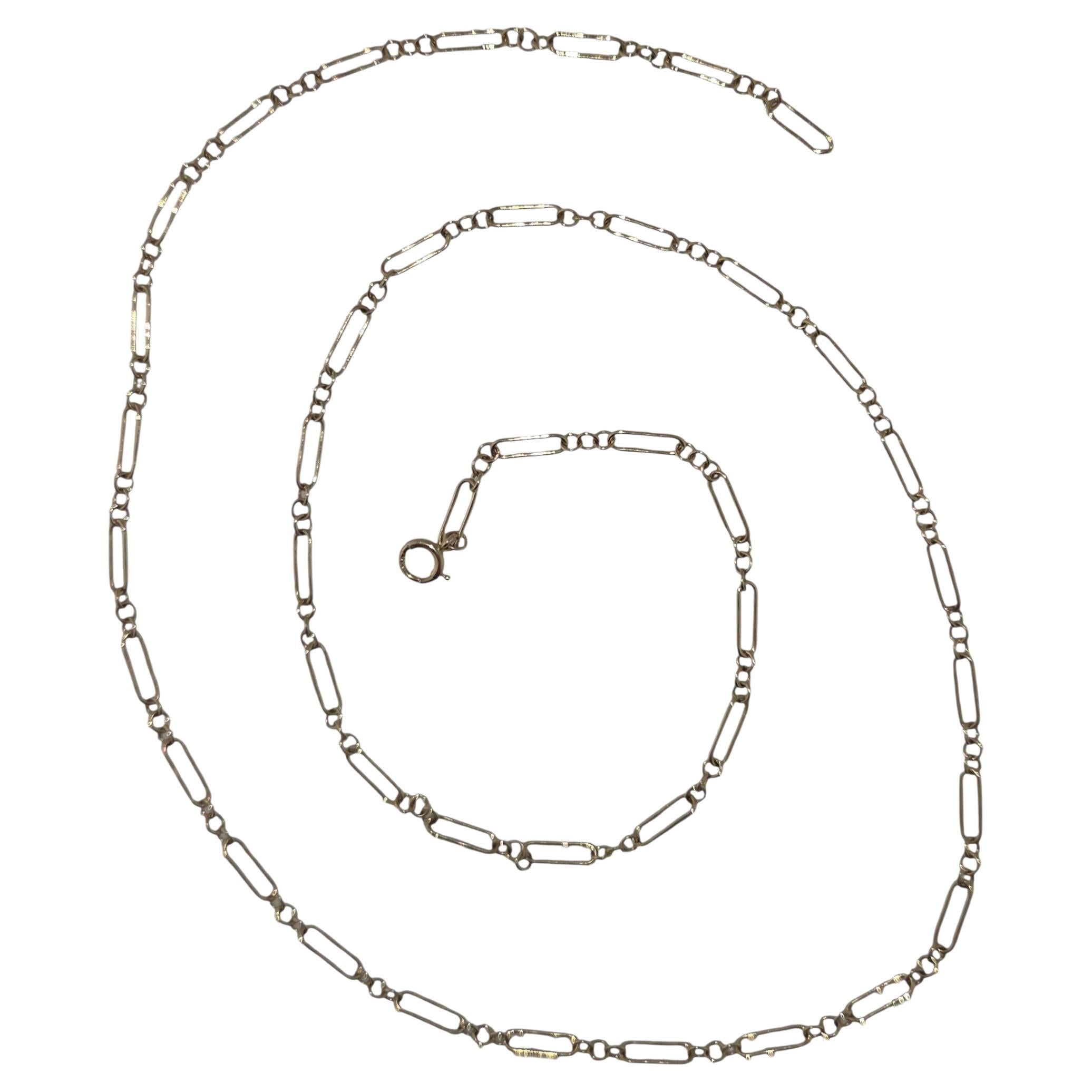 Collier de trombones en or jaune 14K 27" #23652 en vente