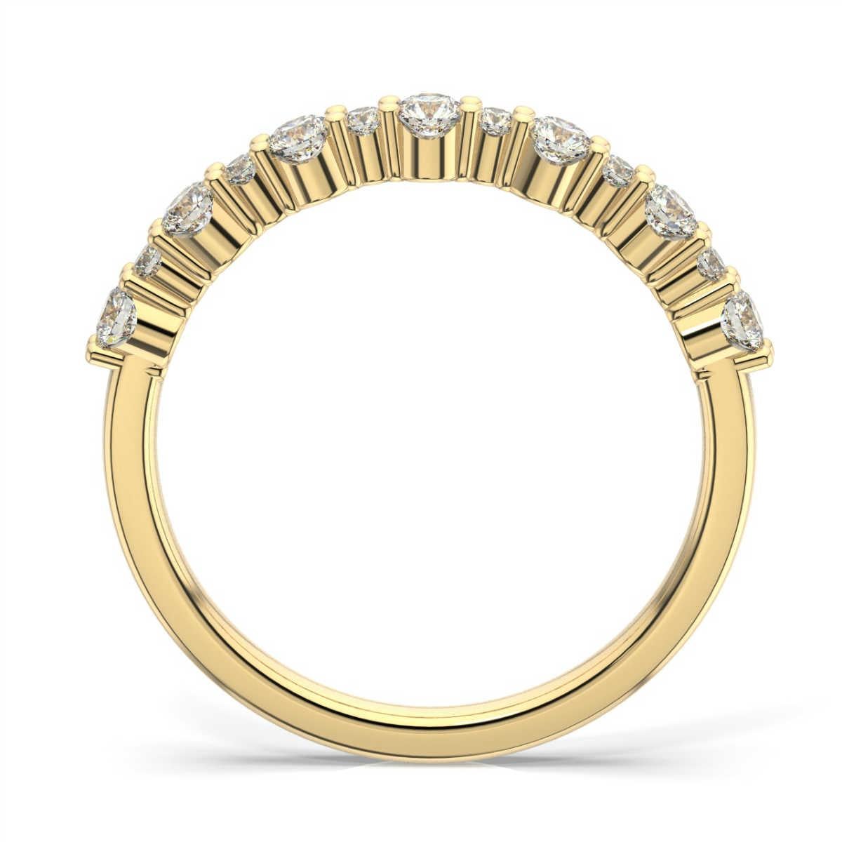 This Petite band features 13 alternating round brilliant diamonds. Experience the difference!

Product details: 

Center Gemstone Color: WHITE
Side Gemstone Type: NATURAL DIAMOND
Side Gemstone Shape: ROUND
Metal: 14K Yellow Gold
Metal Weight: