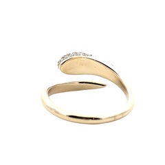 14K Yellow Gold Pave Diamond Serpent Ring with 0.57 Carat Weight of Diamond