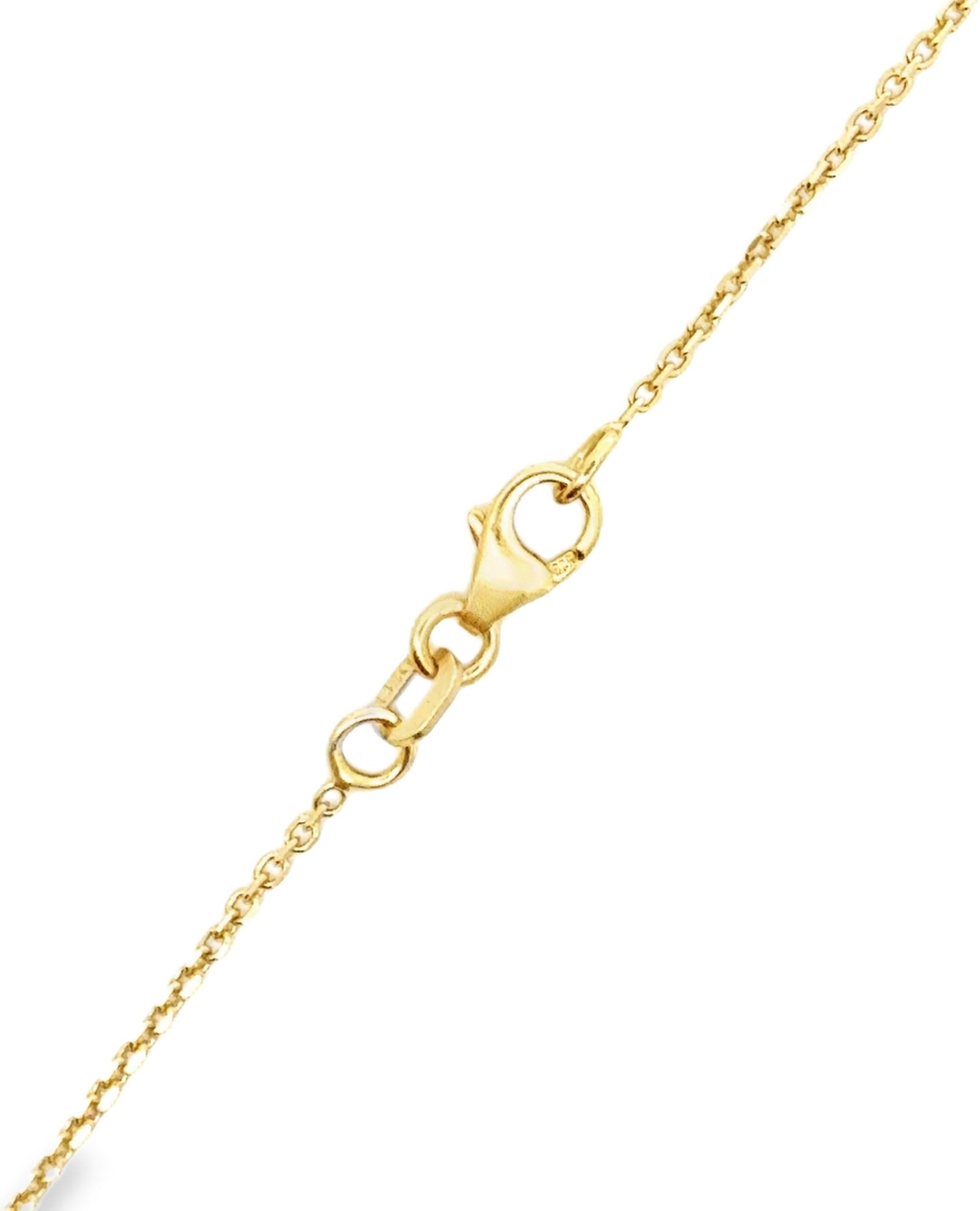 Round Cut 14K Yellow Gold Pave Heart Pendant with Diamonds For Sale