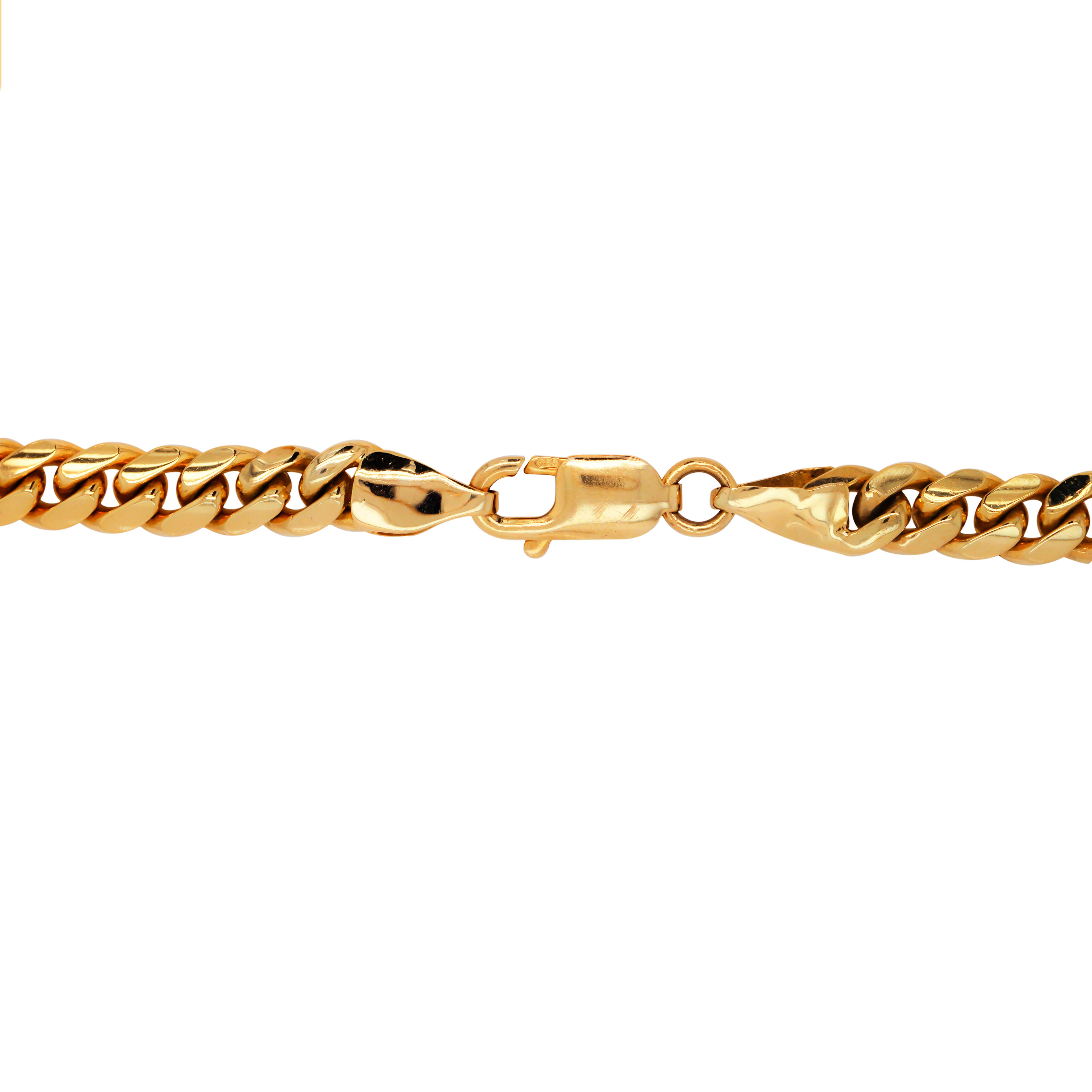 14 Karat Gelbgold Pavé gefasste Diamanten Bar Anhänger Kubanische Gliederkette Halskette (Zeitgenössisch) im Angebot