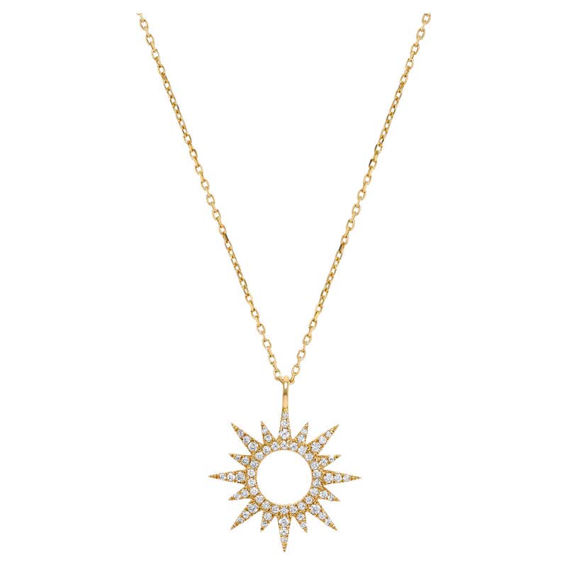Sun With Diamond Rays Syna Yellow Gold Sun Pendant with Diamonds For Sale at 1stDibs | gold ...