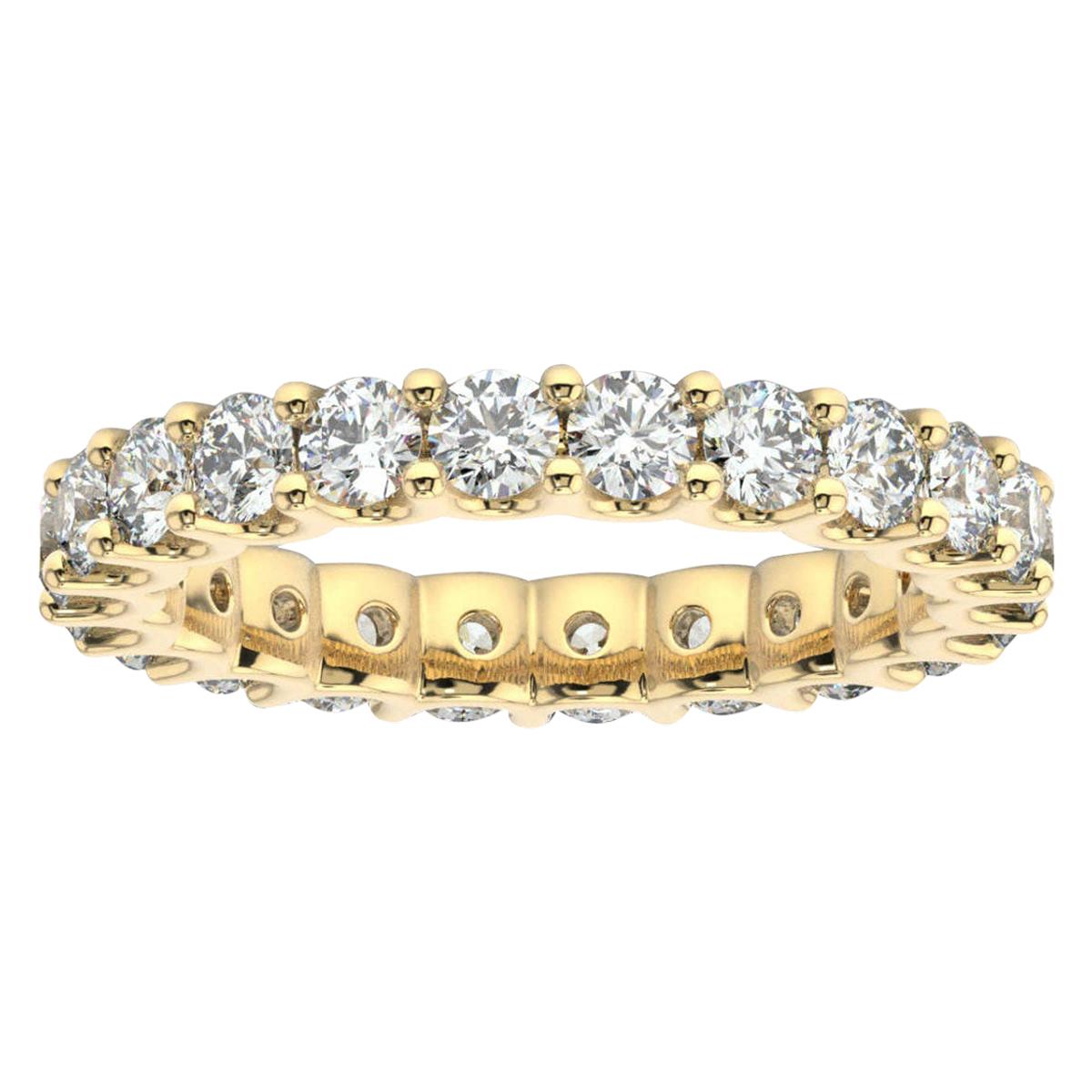 14K Yellow Gold Pavia Eternity "U" Diamond Ring '2 Ct. tw' For Sale