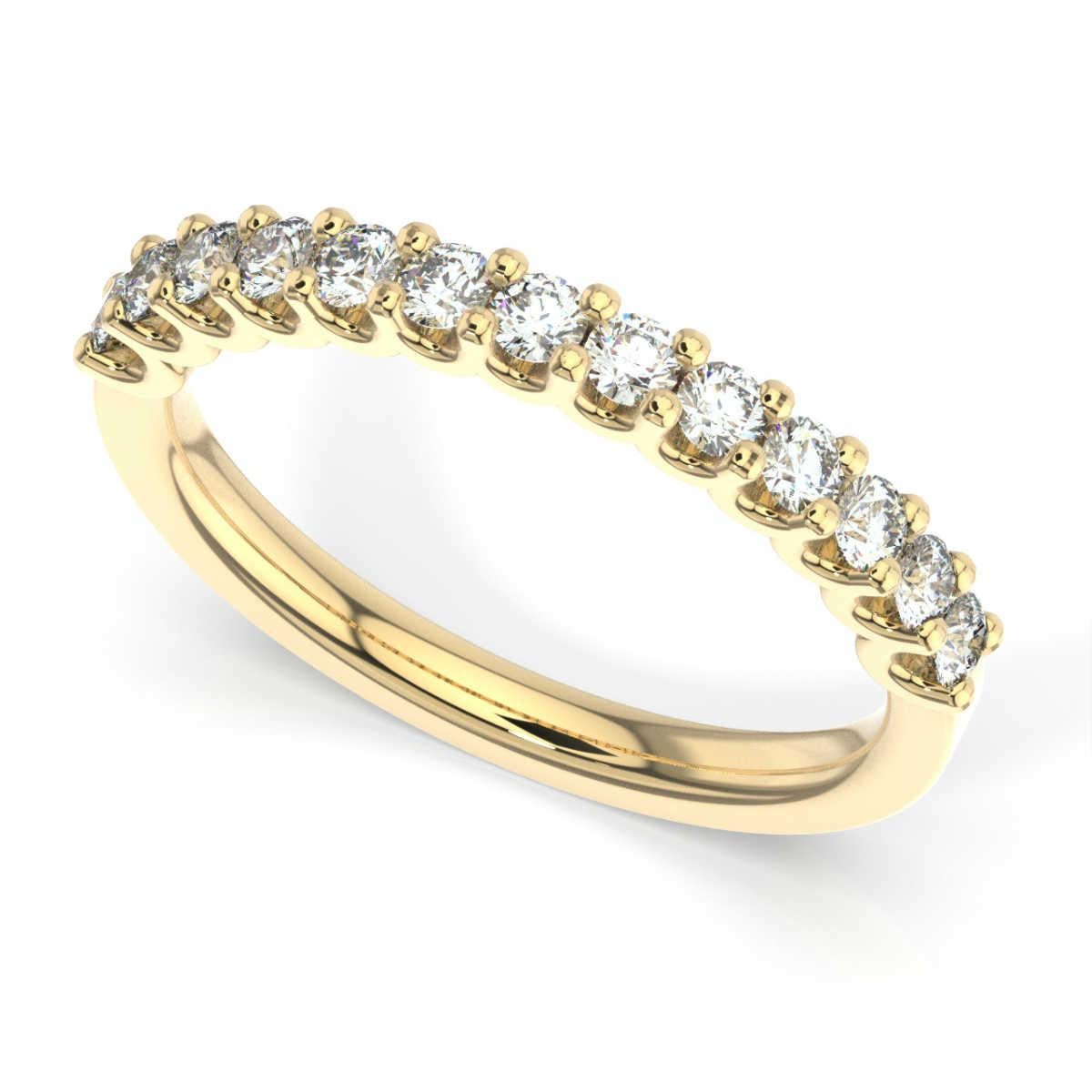 Round Cut 14K Yellow Gold Pavia 