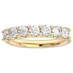 Bague pavillon en or jaune 14 carats avec diamant « U » de 1 carat « Tw »