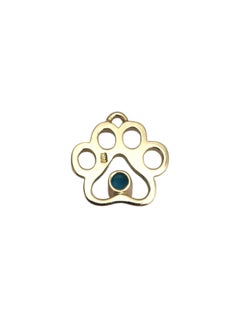 14K Yellow Gold Paw Print Charm Pendant #25420