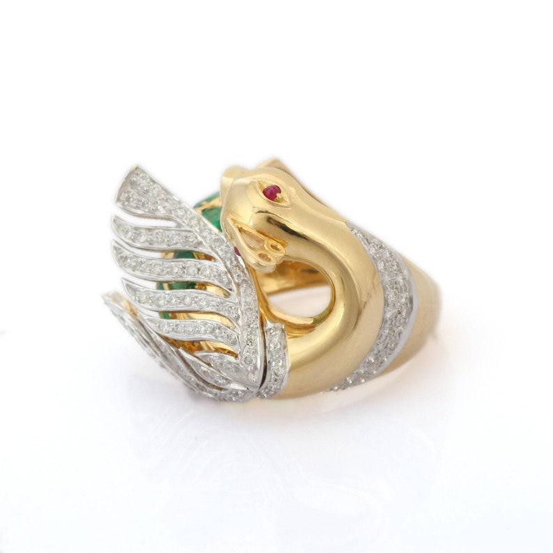 peacock gold ring