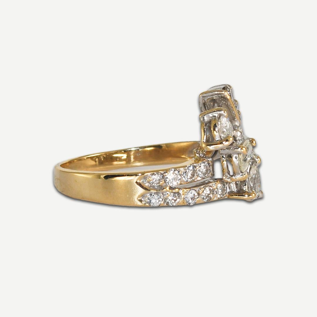 14K Yellow Gold Pear Cut Diamond Ring 1.00ct In Excellent Condition For Sale In Laguna Beach, CA