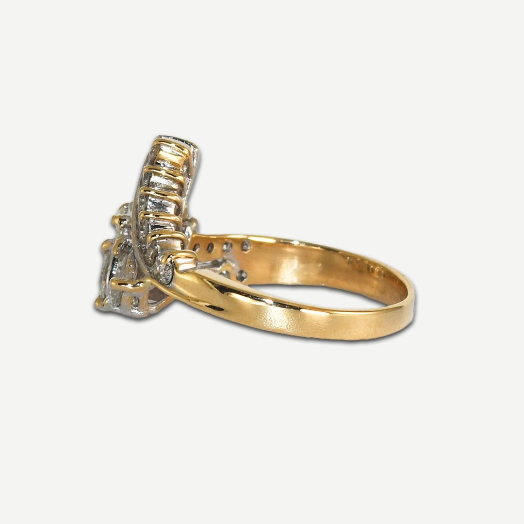 14K Yellow Gold Pear Cut Diamond Ring 1.00ct For Sale 1