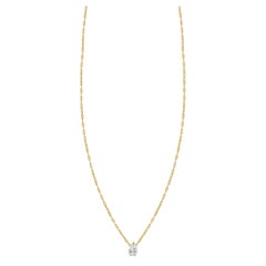 14k Gelbgold Birnen-Diamant-Halskette