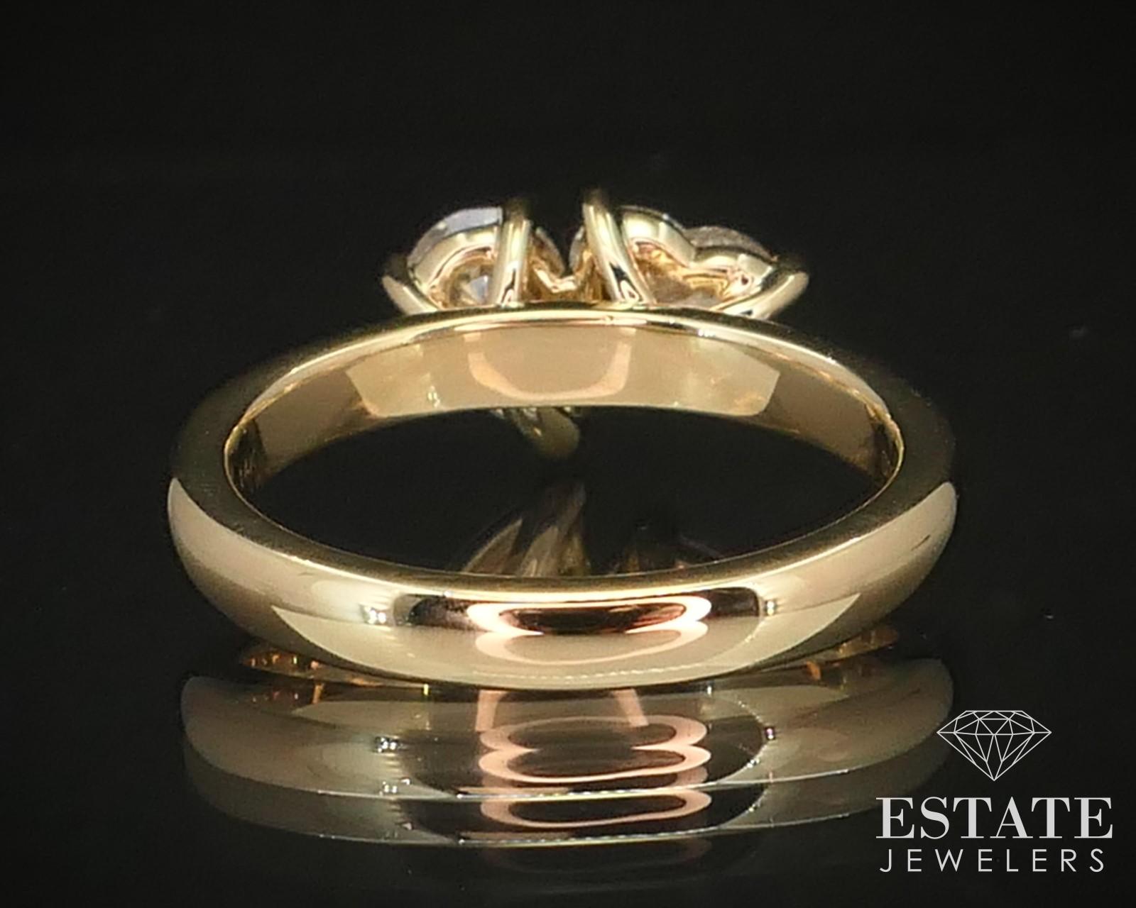 14k Yellow Gold Pear & Heart Cut Natural 1.37ctw Diamond Ring 4.6g i14539 In Excellent Condition For Sale In Toledo, OH