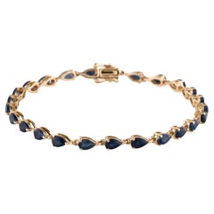 14K Yellow Gold Pear Modified Brilliant Sapphire Link Bracelet, 7.80ctw