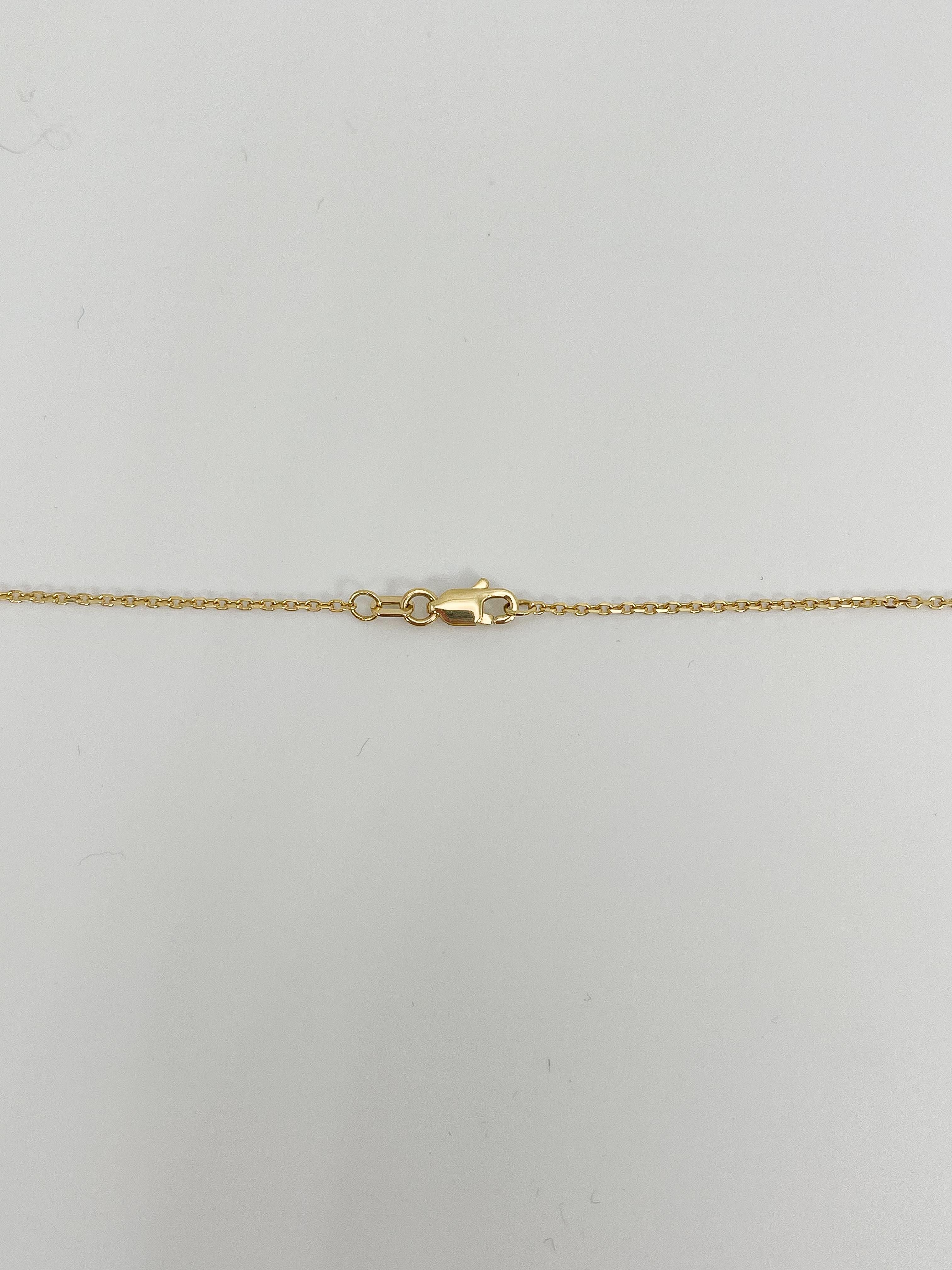 Collar de oro amarillo de 14 quilates con ópalo pera y diamantes de 0,07 quilates en Nuevo estado para la venta en Stuart, FL