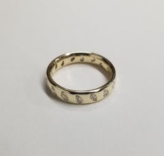 Anello di matrimonio Eternity a forma di pera in oro giallo 14k