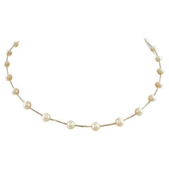 14K Yellow Gold Pearl and Chain Necklace