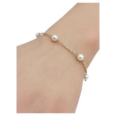 14K Yellow Gold Pearl Bracelet #22884