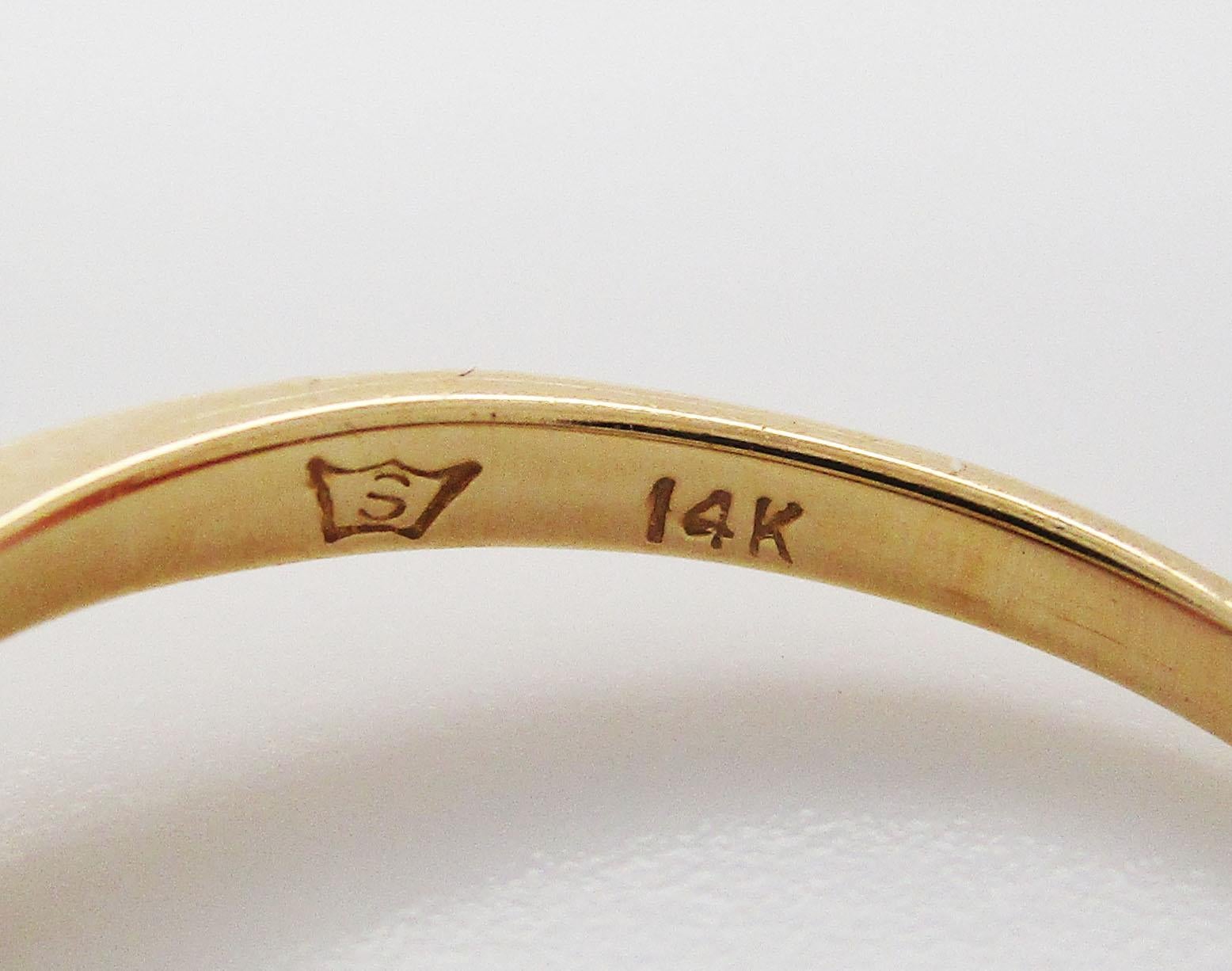 14 Karat Yellow Gold Pearl Bypass Engagement Ring 4