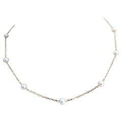 Catena di perle in oro giallo 14K #22873