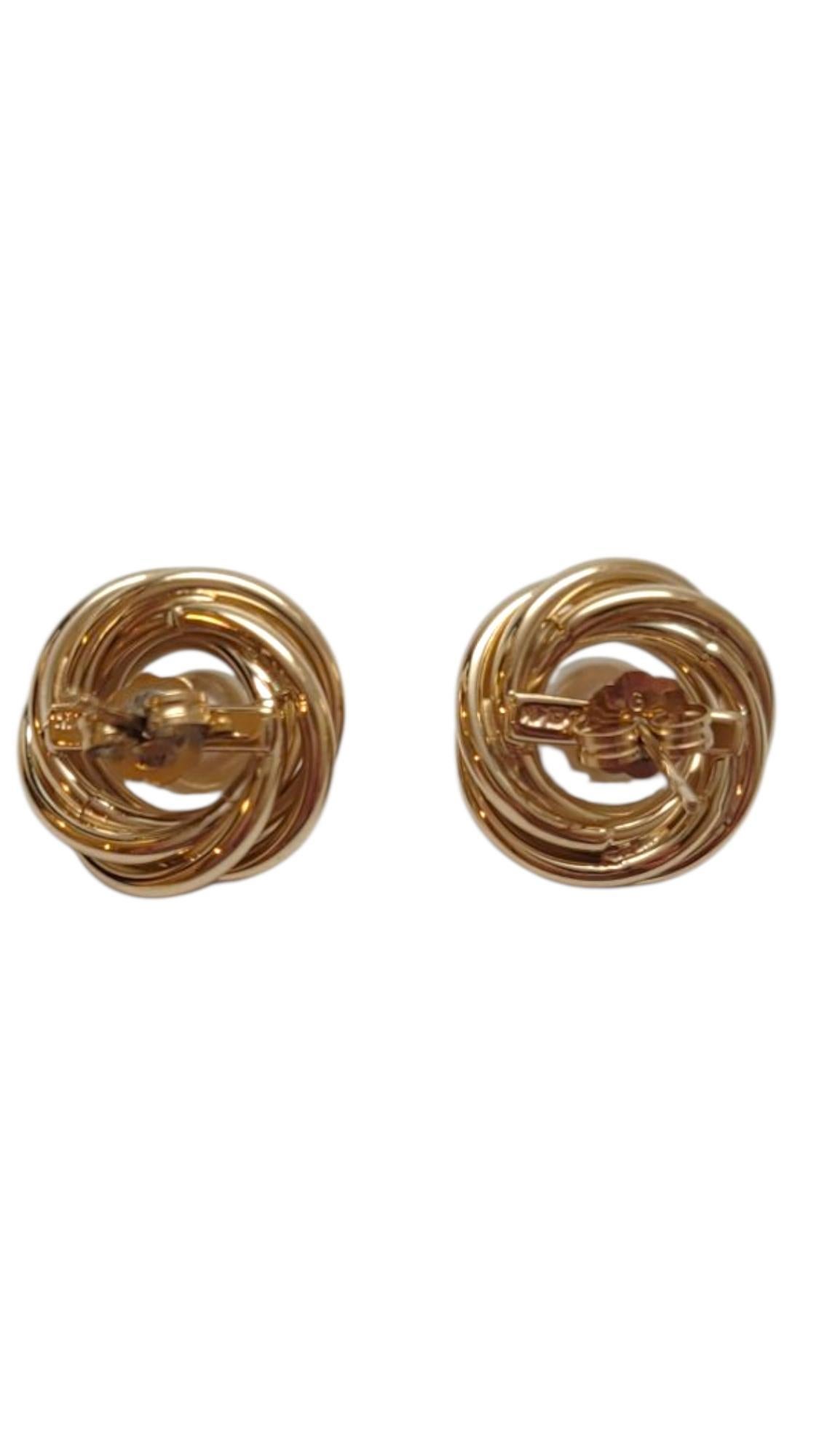 Women's 14K Yellow Gold Pearl Circle Earrings #21941 For Sale