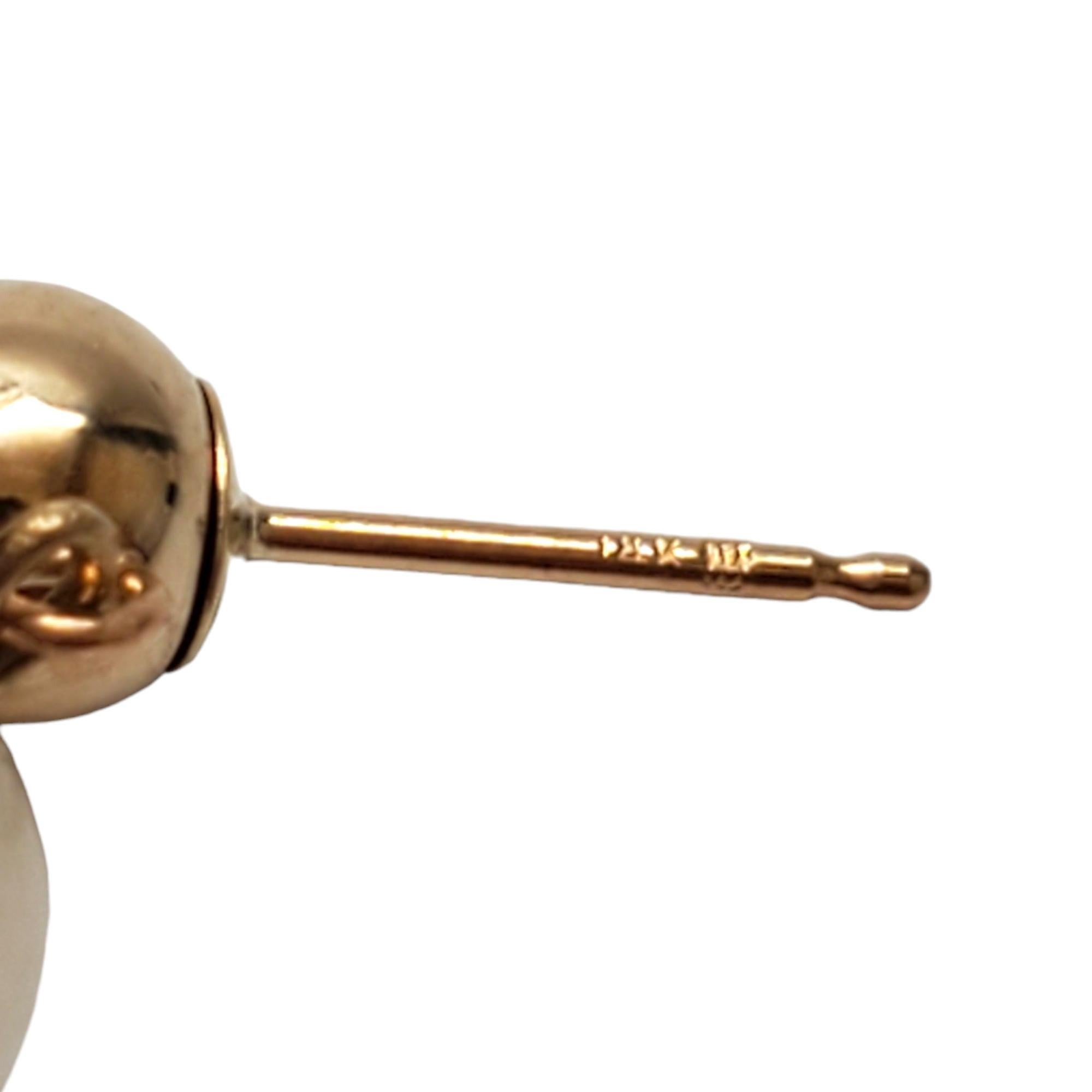 14K Yellow Gold Pearl Dangle Earrings #17877 In Good Condition For Sale In Washington Depot, CT
