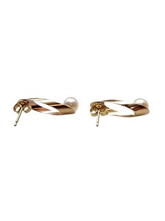 14K Yellow Gold Pearl Drop Earrings #25774