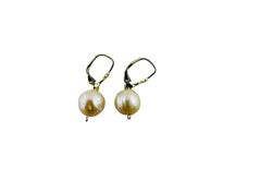 14K Yellow Gold Pearl Drop French Hook Earrings #20684
