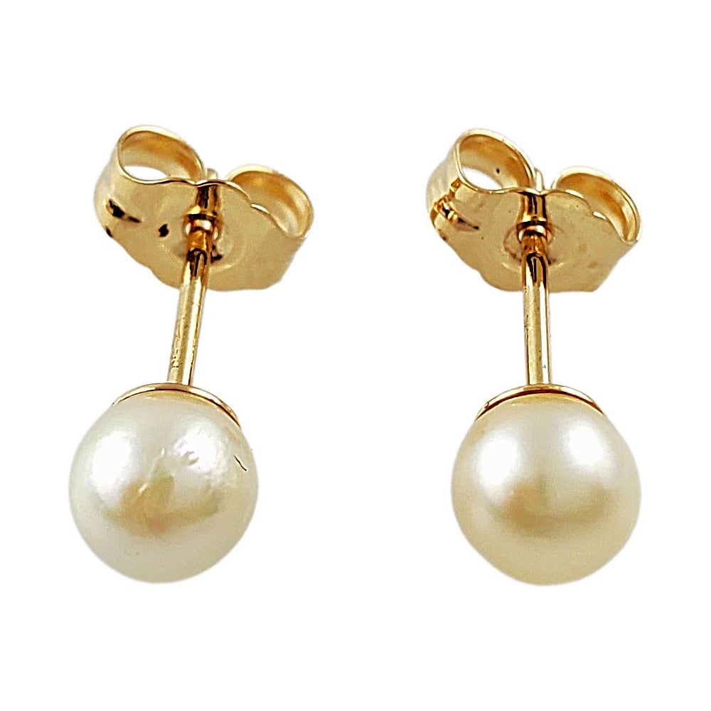 Perlenohrringe aus 18 Karat Gelbgold