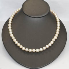 14K Yellow Gold Pearl Necklace 22"