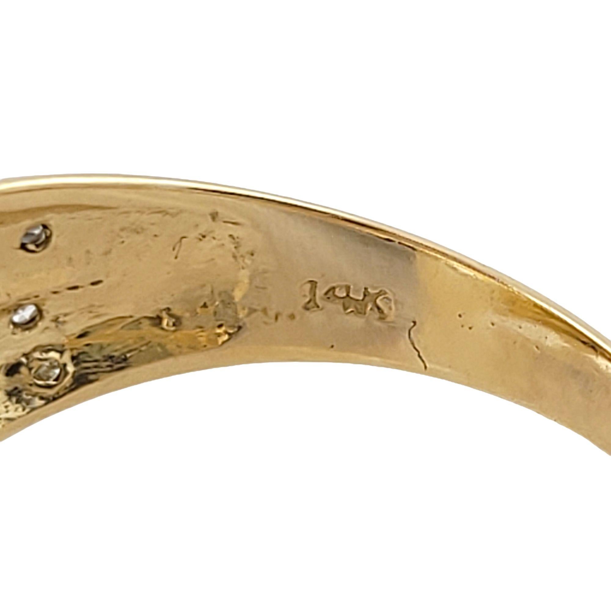 Perlenring aus 14 Karat Gelbgold mit Saphiren und Diamanten Damen