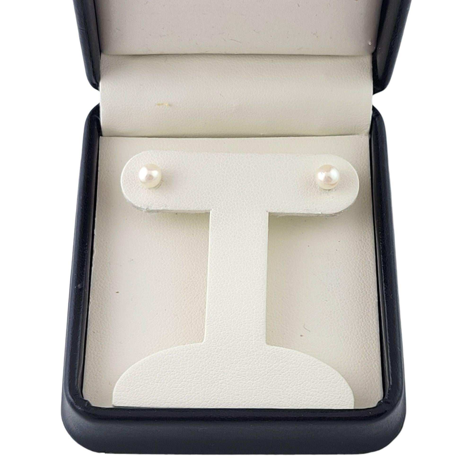14K Yellow Gold Pearl Stud Earrings #13583 For Sale 1