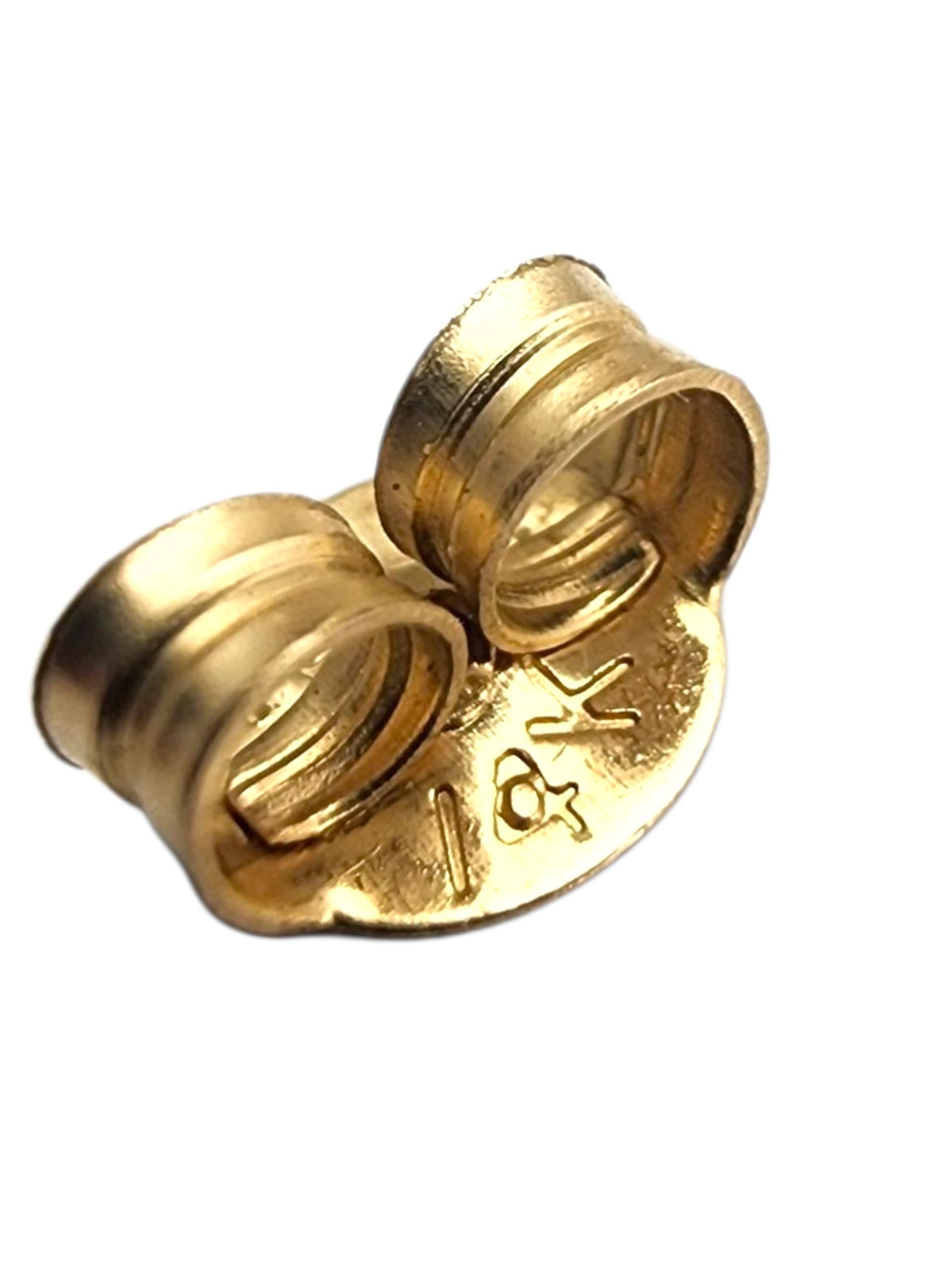 14K Yellow Gold Pearl Stud Earrings #22872 In Good Condition For Sale In Washington Depot, CT