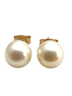 14K Yellow Gold Pearl Stud Earrings #22872