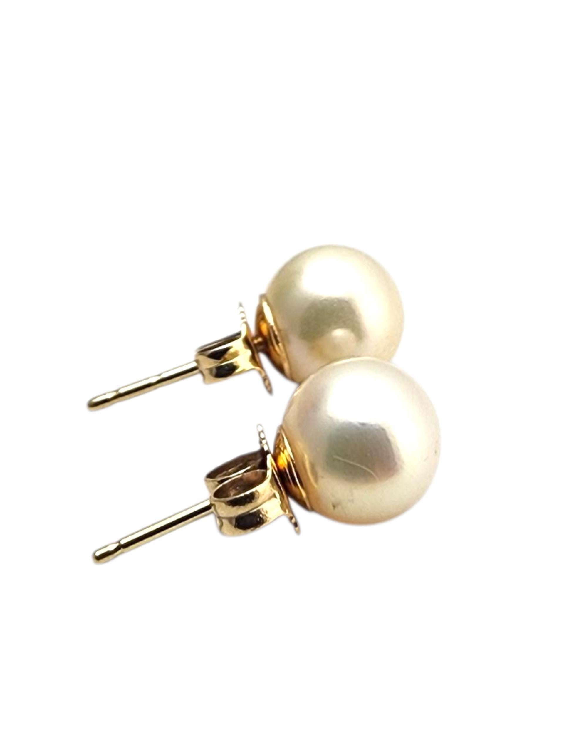 Orecchini con perle in oro giallo 14K #22875 In condizioni buone in vendita a Washington Depot, CT