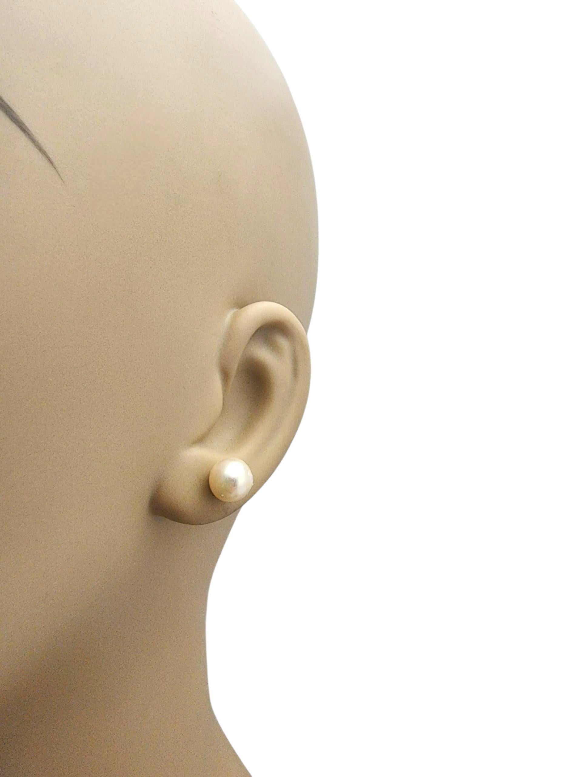 Orecchini con perle in oro giallo 14K #22875 in vendita 3