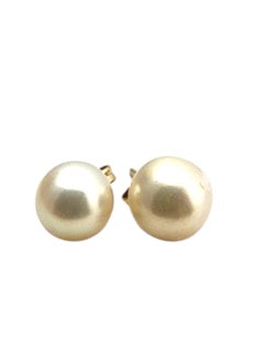 Boucles d'oreilles en or jaune 14K avec perles #22875