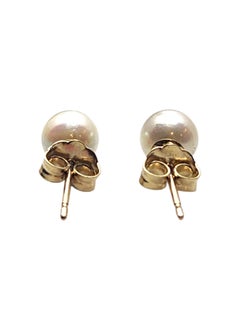14K Yellow Gold Pearl Stud Earrings #25777