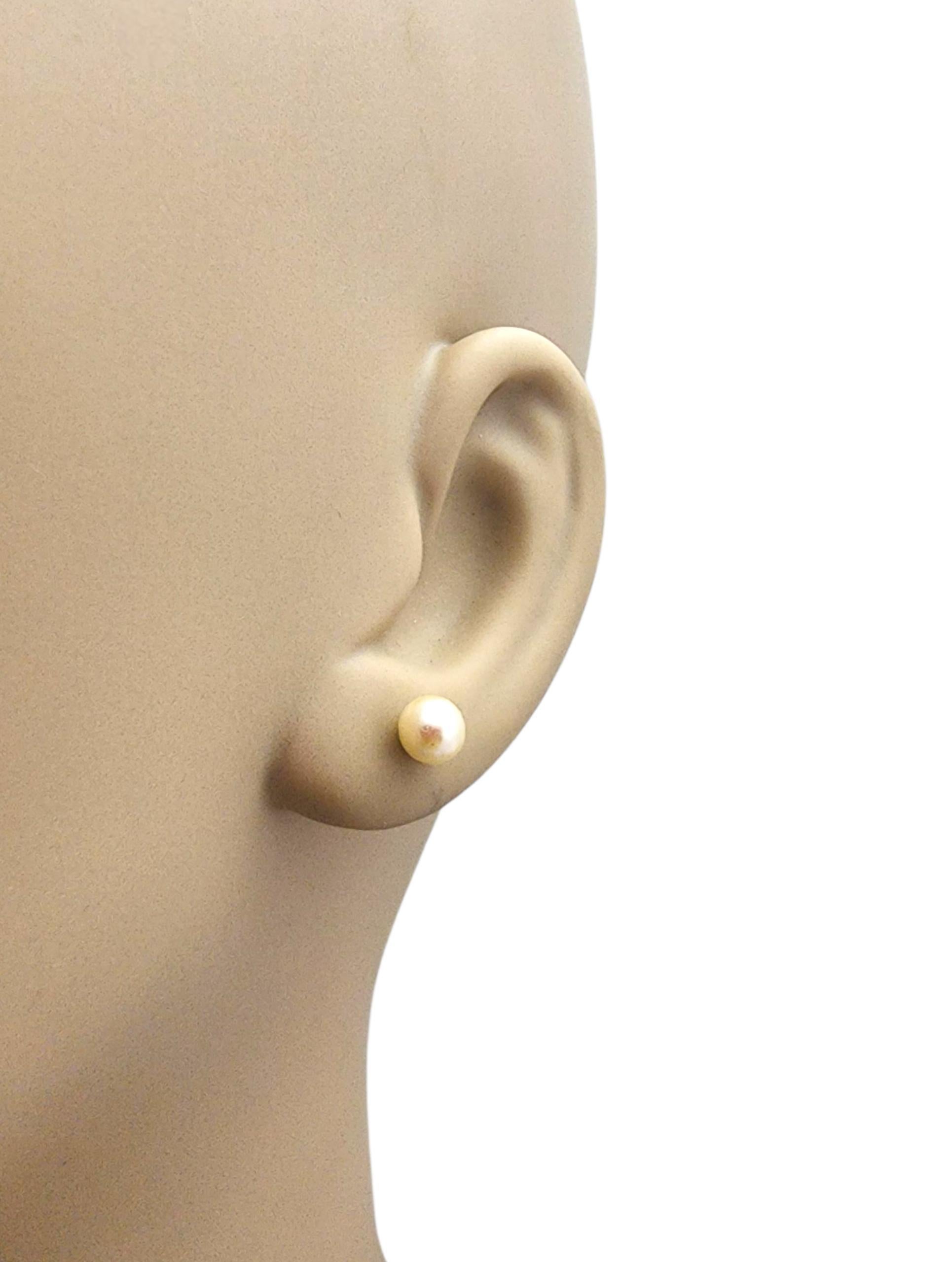 Borchie con perle in oro giallo 14K #22874 in vendita 1