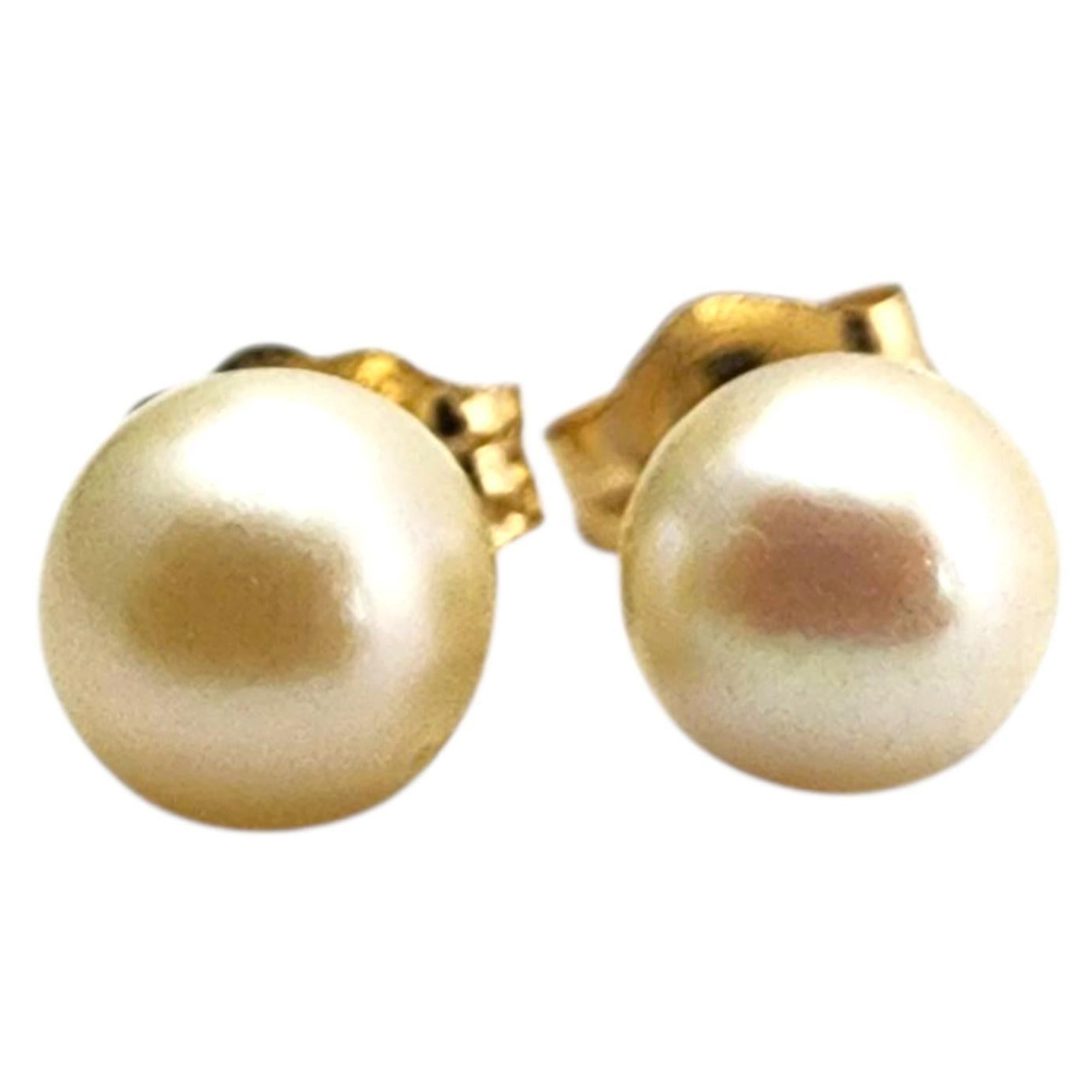 Borchie con perle in oro giallo 14K #22874