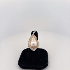 14K Yellow Gold Pearl Teardrop Pendant with Latch Bail