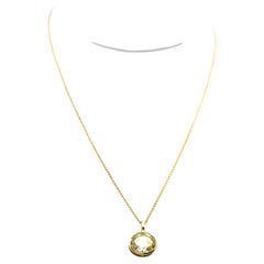 Collar con colgante de oro amarillo de 14 quilates con un diamante ovalado de 2,25 quilates, FBY-SI1 (GIA)